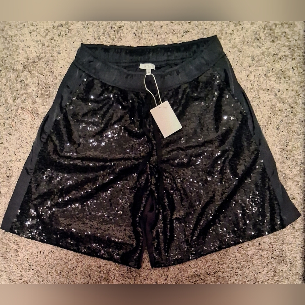 Clu Half Sequin Drawsteing Shorts NWT M